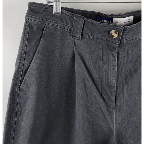 Old Navy Pants Womens 14 Gray Extra High Rise Wide Leg Trousers (34x28) NWT - Picture 3 of 10